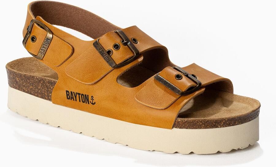 Bayton Sandaal 'Achille' crème camel bruin - Foto 4