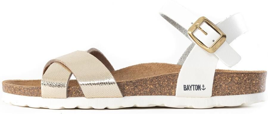 Bayton Sandaal goud zwart wit