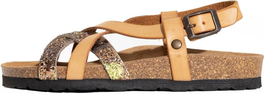 Bayton Sandaal 'Kari' camel goud