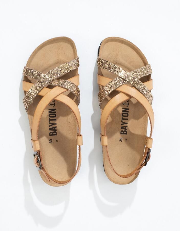 Bayton Sandaal 'Kari' camel goud - Foto 4