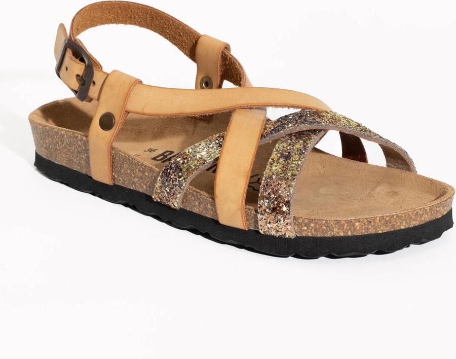 Bayton Sandaal 'Kari' camel goud - Foto 3