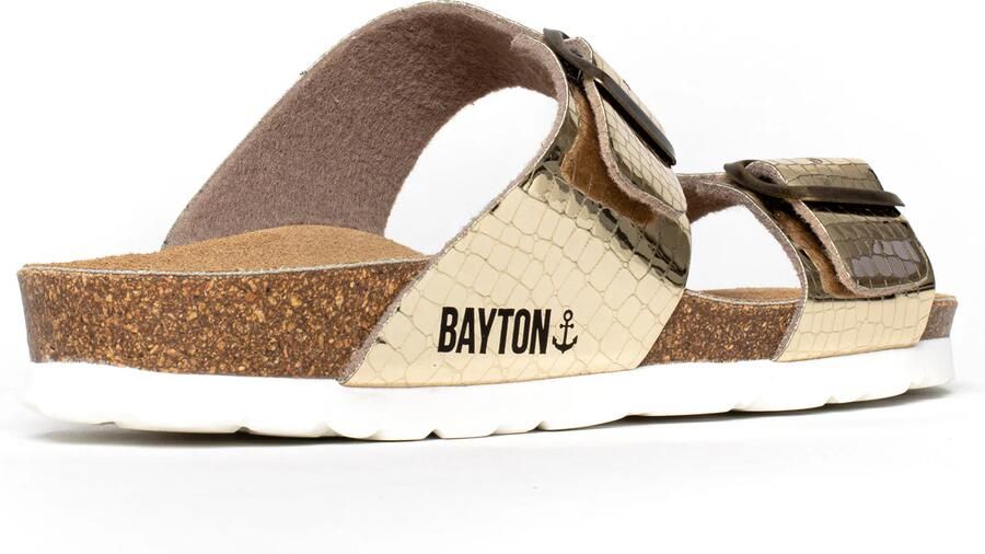 Bayton Sandaal 'Marbella' lichtbruin goud zwart wit - Foto 2