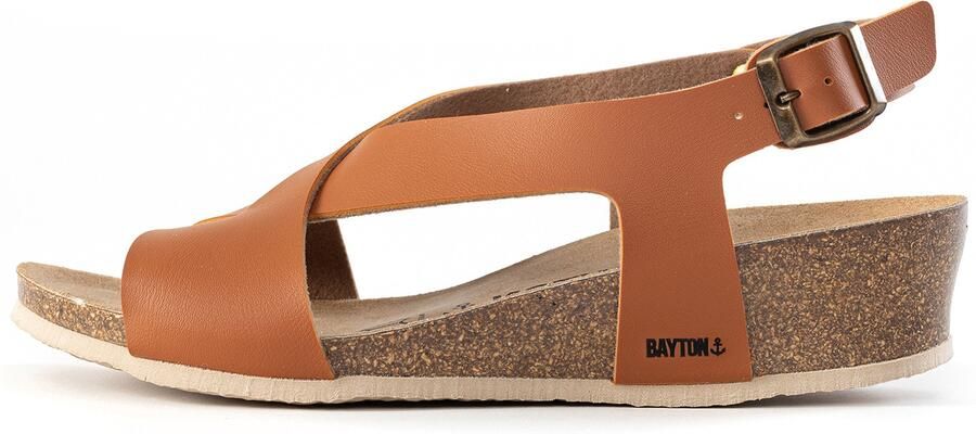 Bayton Sandaal 'Salamanque' camel zwart