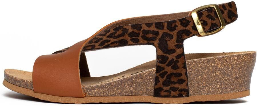 Bayton Sandaal 'Salamanque' camel zwart