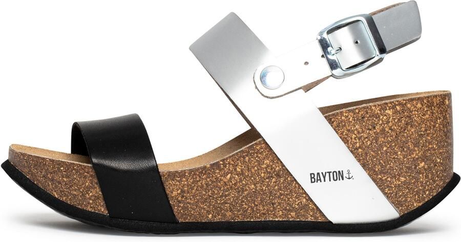 Bayton Sandaal 'Selene' zwart zilver