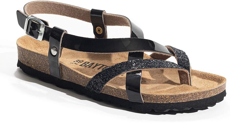 Bayton Sandalen met riem 'Alambra' zwart zilver - Foto 2