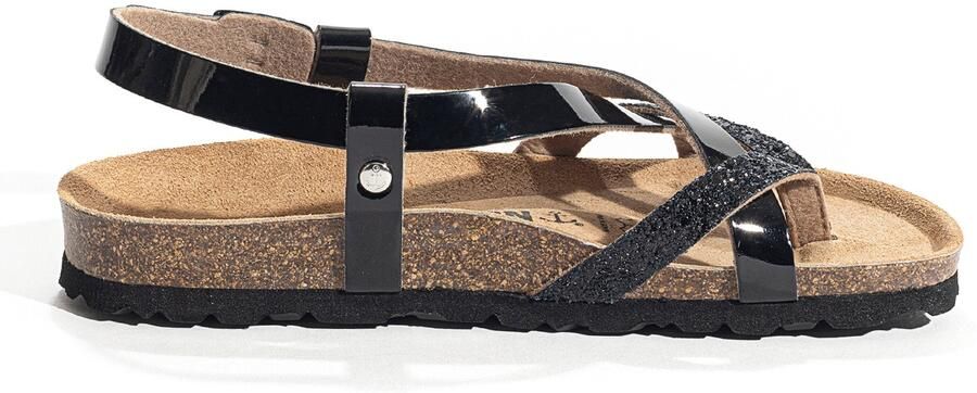 Bayton Sandalen met riem 'Alambra' zwart zilver - Foto 4