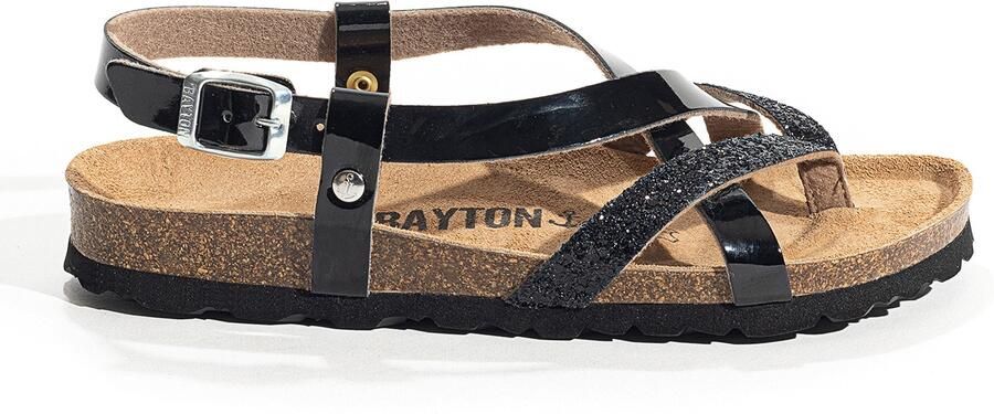 Bayton Sandalen met riem 'Alambra' zwart zilver - Foto 3