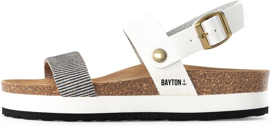 Bayton Sandalen met riem 'Almeria' beige blauw wit - Foto 1