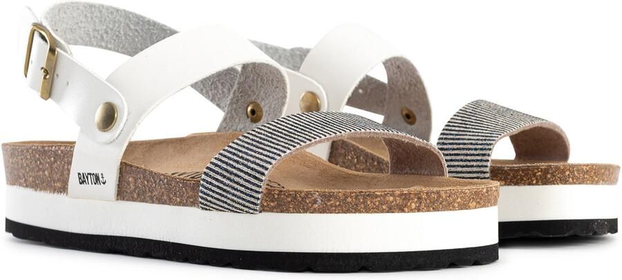 Bayton Sandalen met riem 'Almeria' beige blauw wit - Foto 4