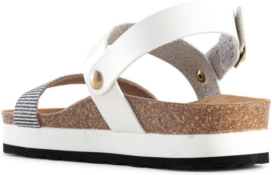 Bayton Sandalen met riem 'Almeria' beige blauw wit - Foto 2