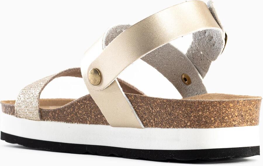 Bayton Sandalen met riem 'Almeria' beige goud - Foto 2