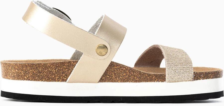 Bayton Sandalen met riem 'Almeria' beige goud - Foto 5