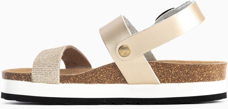 Bayton Sandalen met riem 'Almeria' beige goud - Foto 4