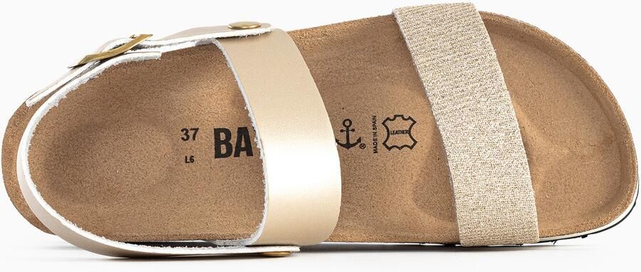 Bayton Sandalen met riem 'Almeria' beige goud - Foto 6