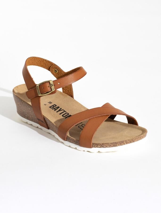 Bayton Sandalen met riem 'Canberra' bruin zwart - Foto 3
