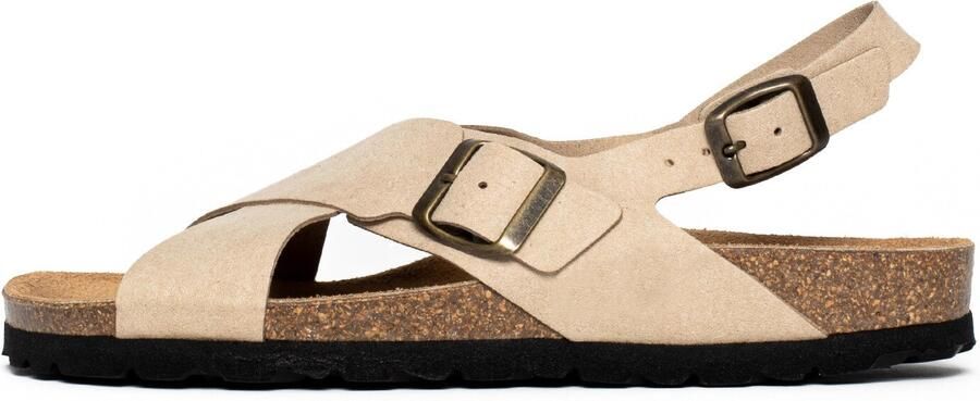Bayton Sandalen met riem 'Cantabrie' lichtbeige zwart