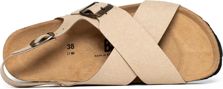 Bayton Sandalen met riem 'Cantabrie' lichtbeige zwart - Foto 5