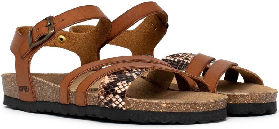 Bayton Sandalen met riem 'Denia' bruin gemengde kleuren - Foto 4