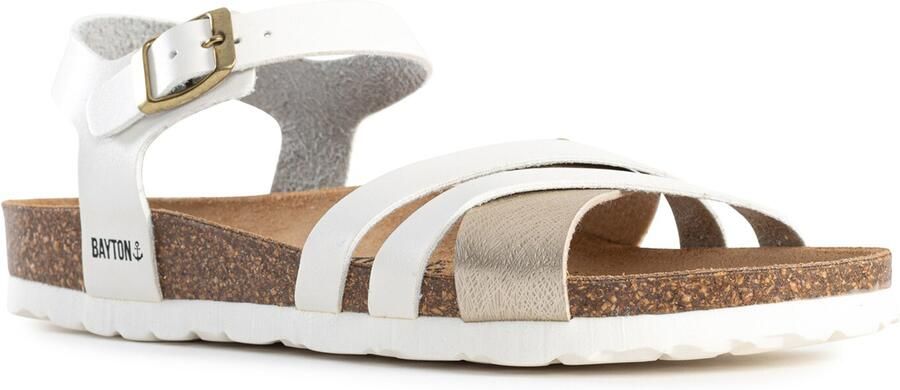 Bayton Sandalen met riem 'Denia' goud wit - Foto 3