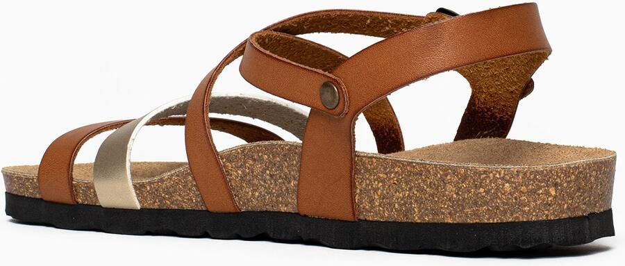 Bayton Sandalen met riem 'Gerone' camel goud - Foto 4