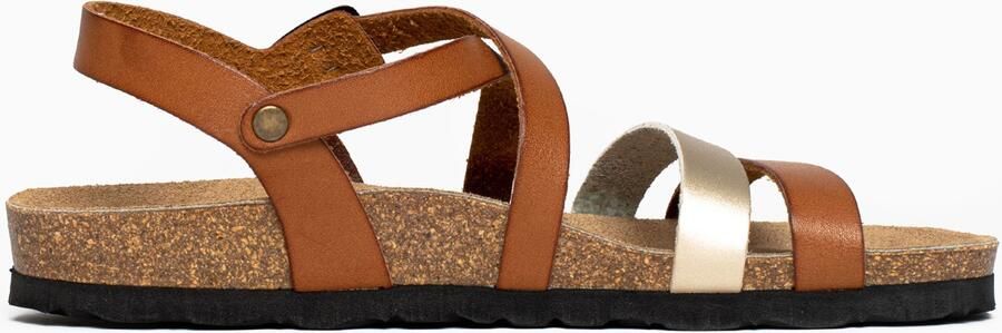 Bayton Sandalen met riem 'Gerone' camel goud - Foto 6