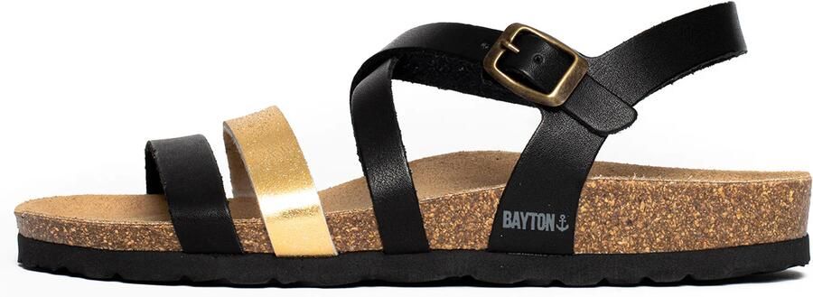 Bayton Sandalen met riem ' Gerone' goud zwart