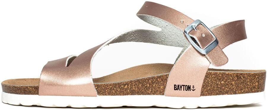 Bayton Sandalen met riem 'Jaeva' bruin rose-goud wit