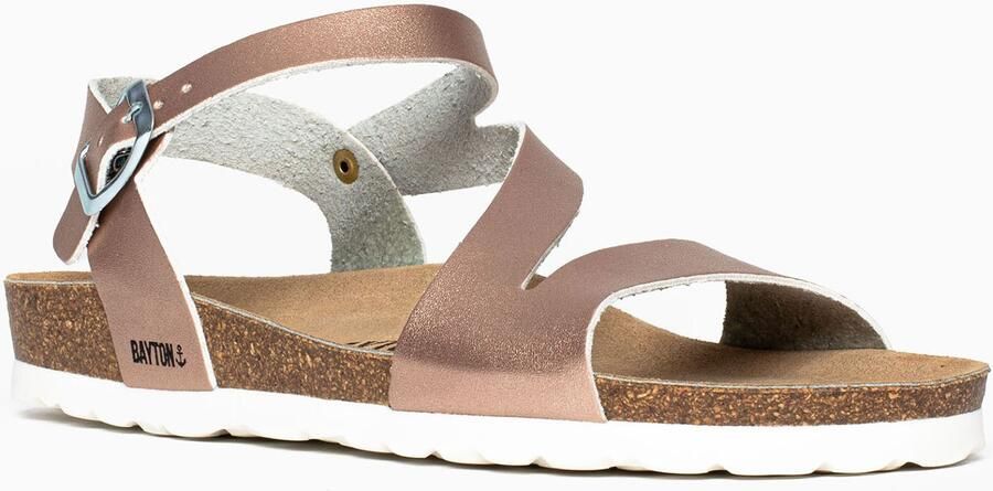 Bayton Sandalen met riem 'Jaeva' bruin rose-goud wit - Foto 3
