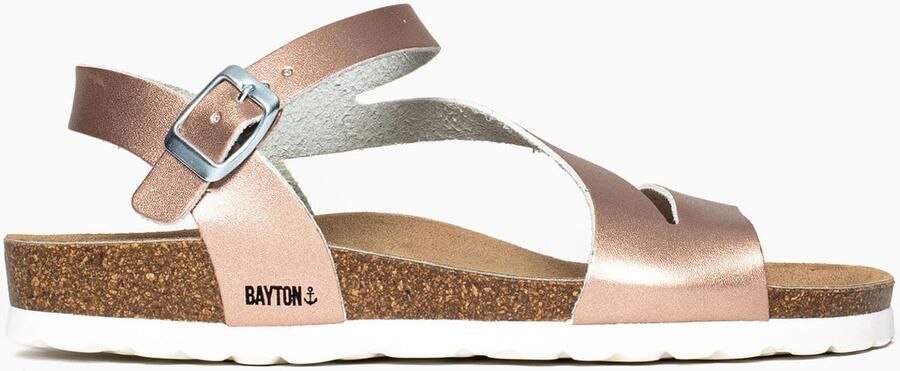 Bayton Sandalen met riem 'Jaeva' bruin rose-goud wit - Foto 5