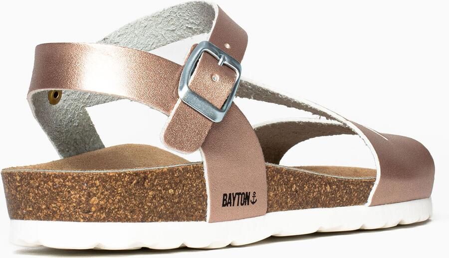 Bayton Sandalen met riem 'Jaeva' bruin rose-goud wit - Foto 2