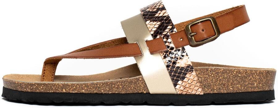 Bayton Sandalen met riem 'Lajas' bruin goud