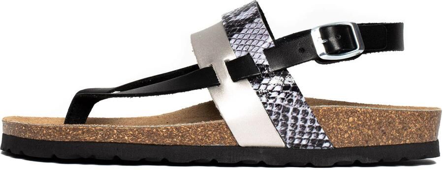 Bayton Sandalen met riem 'Lajas' zwart zilver