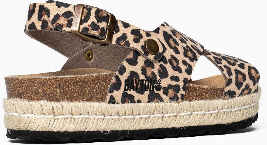 Bayton Sandalen met riem 'Leida' beige lichtbruin zwart - Foto 3