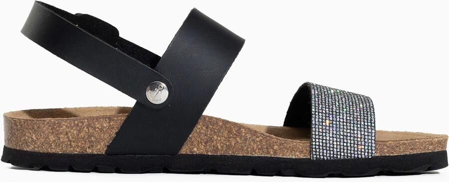 Bayton Sandalen met riem 'Lilia' zwart zilver - Foto 5