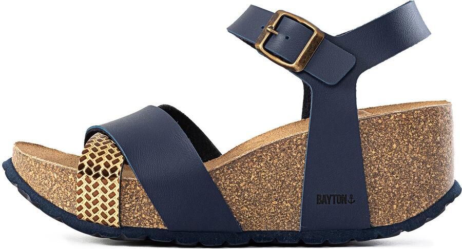 Bayton Sandalen met riem 'Minorque' navy goud