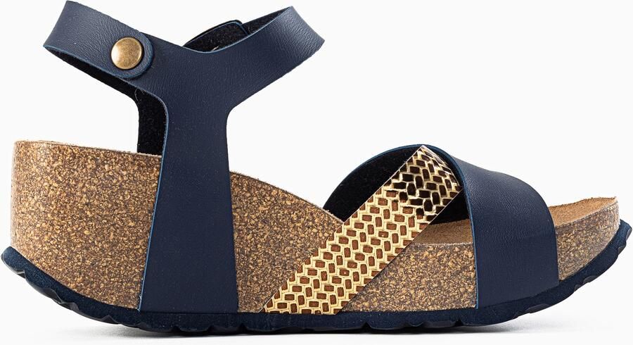 Bayton Sandalen met riem 'Minorque' navy goud - Foto 4