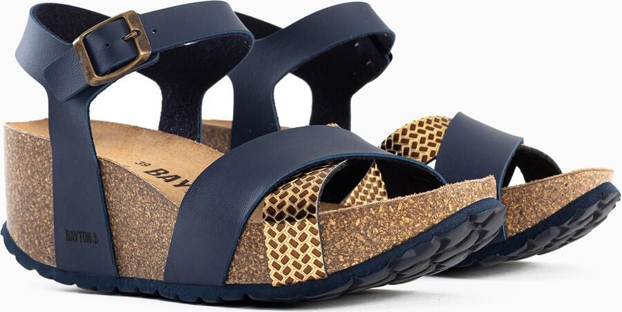 Bayton Sandalen met riem 'Minorque' navy goud - Foto 5