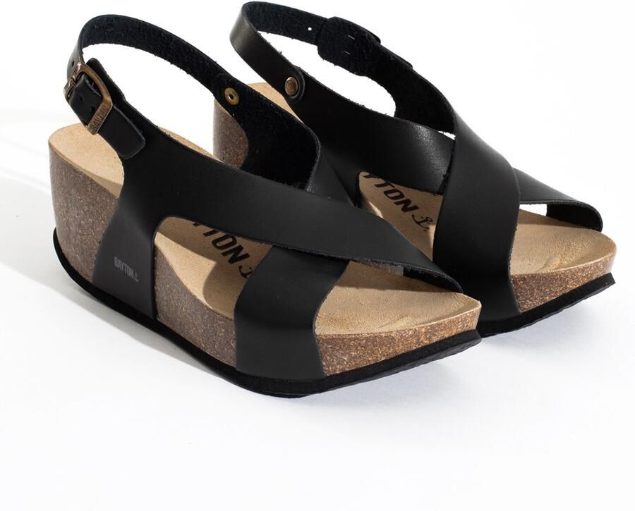 Bayton Sandalen met riem 'Rea' lichtgrijs zwart - Foto 4