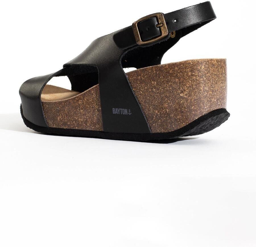 Bayton Sandalen met riem 'Rea' lichtgrijs zwart - Foto 2