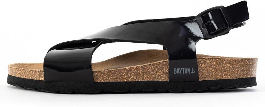 Bayton Sandalen met riem 'Rioja' karamel zwart