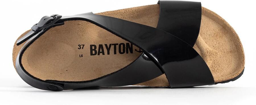 Bayton Sandalen met riem 'Rioja' karamel zwart - Foto 5