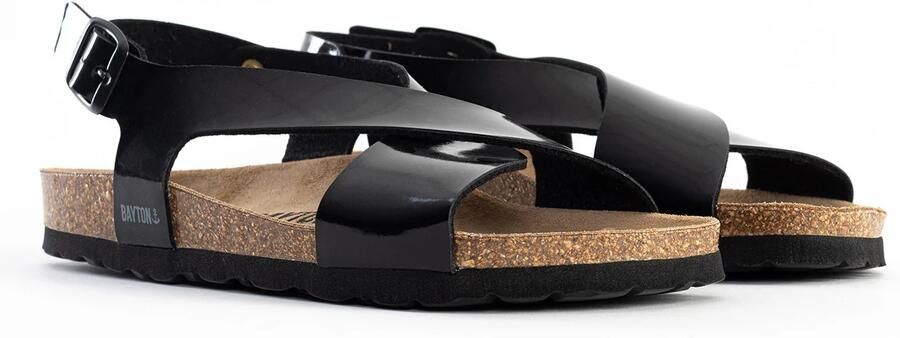 Bayton Sandalen met riem 'Rioja' karamel zwart - Foto 6