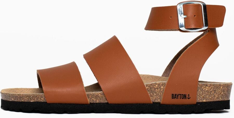 Bayton Sandalen met riem 'Soria' camel bruin - Foto 1
