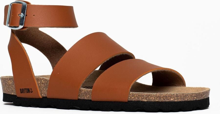Bayton Sandalen met riem 'Soria' camel bruin - Foto 3