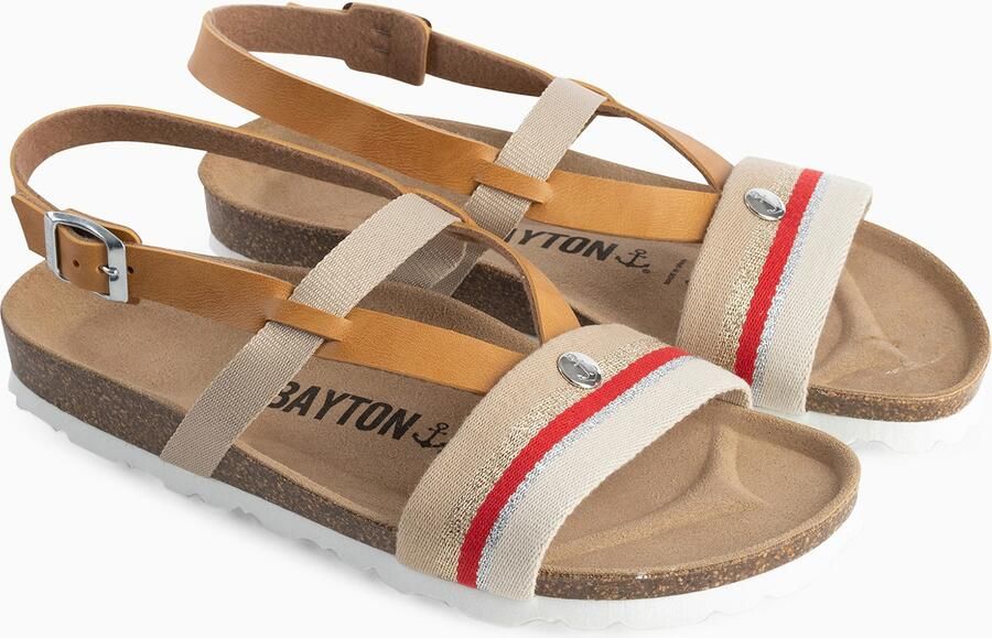 Bayton Sandalen met riem 'Spencer' beige oranje - Foto 4