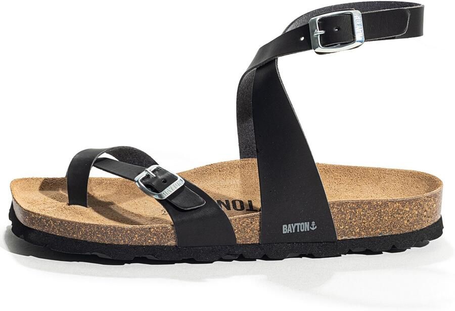 Bayton Sandalen met riem 'SWAN' beige zwart