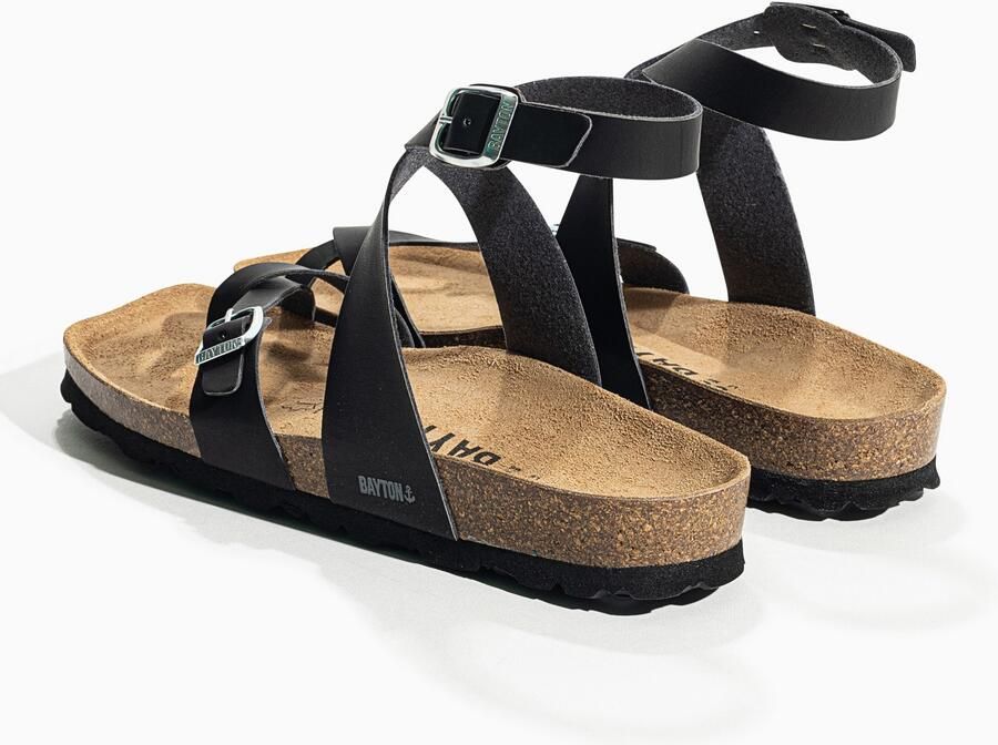 Bayton Sandalen met riem 'SWAN' beige zwart - Foto 5