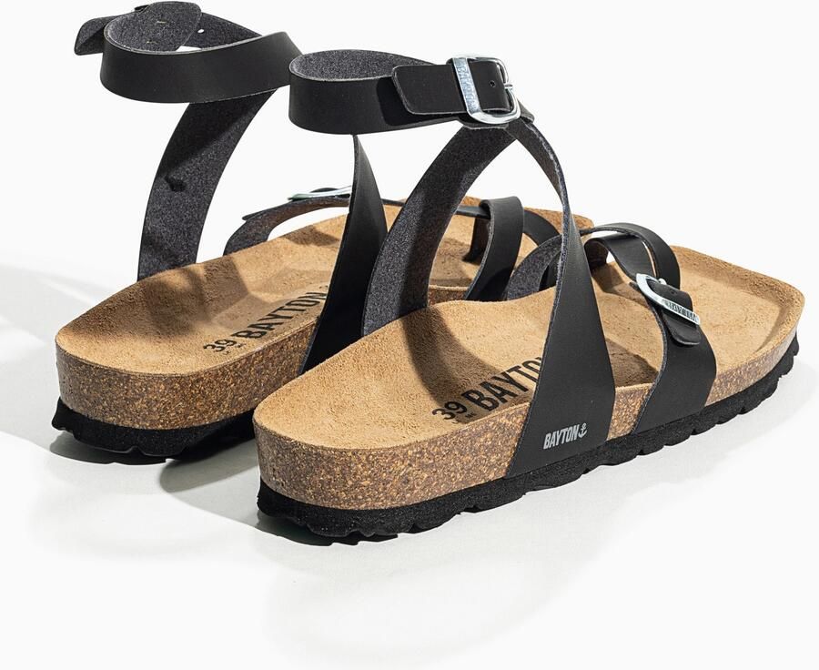 Bayton Sandalen met riem 'SWAN' beige zwart - Foto 3