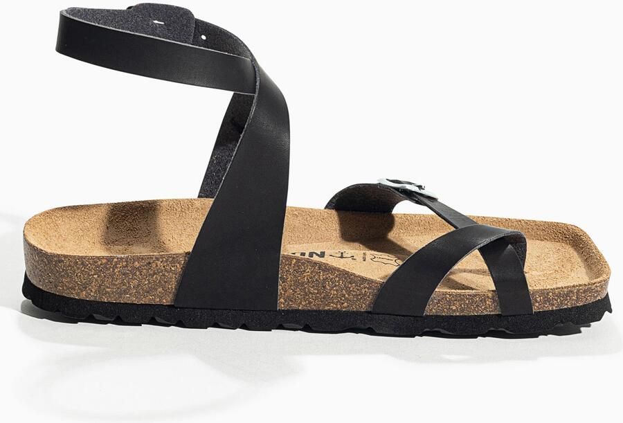 Bayton Sandalen met riem 'SWAN' beige zwart - Foto 6